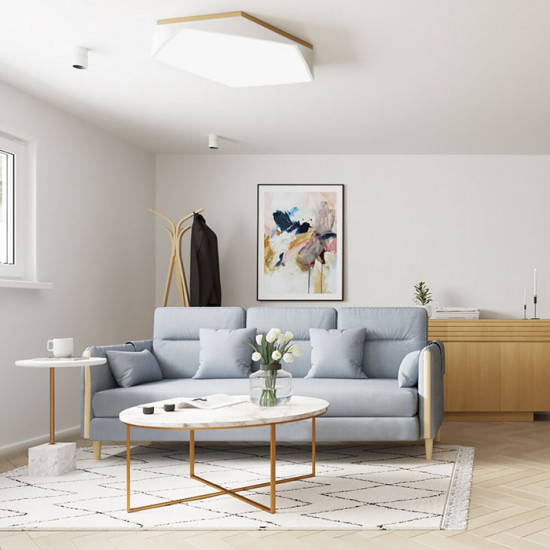 Macaron Sofa II, Oak with Light Grey Fabric Macaron Sofa II, Oak with Light Grey Fabric